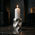 The Platinum Wave Candle Holder