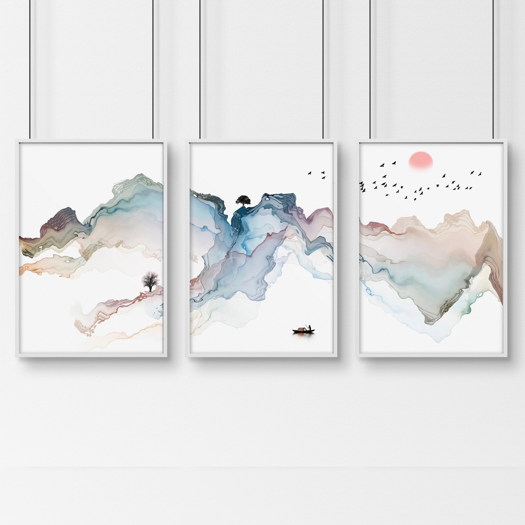 Japanese bedroom decor | set of 3 wall art prints